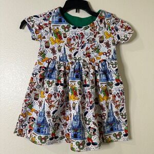 Kids Disney Mickey Minnie Friends Holiday Castle Dress Girls Size 3/4T